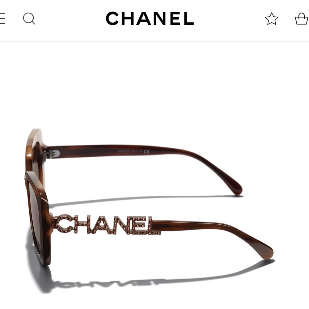 Chanel Crystal Tortoise Mirrored Sunglasses 5422